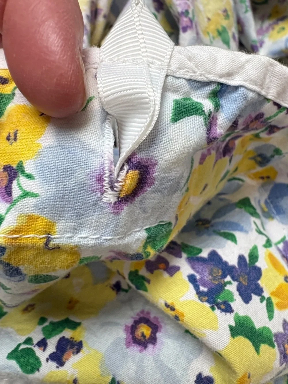 Tommy Hilfiger Blue and Yellow Floral Shower Curtain